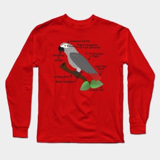 Anatomy of an African Grey Parrot Long Sleeve T-Shirt